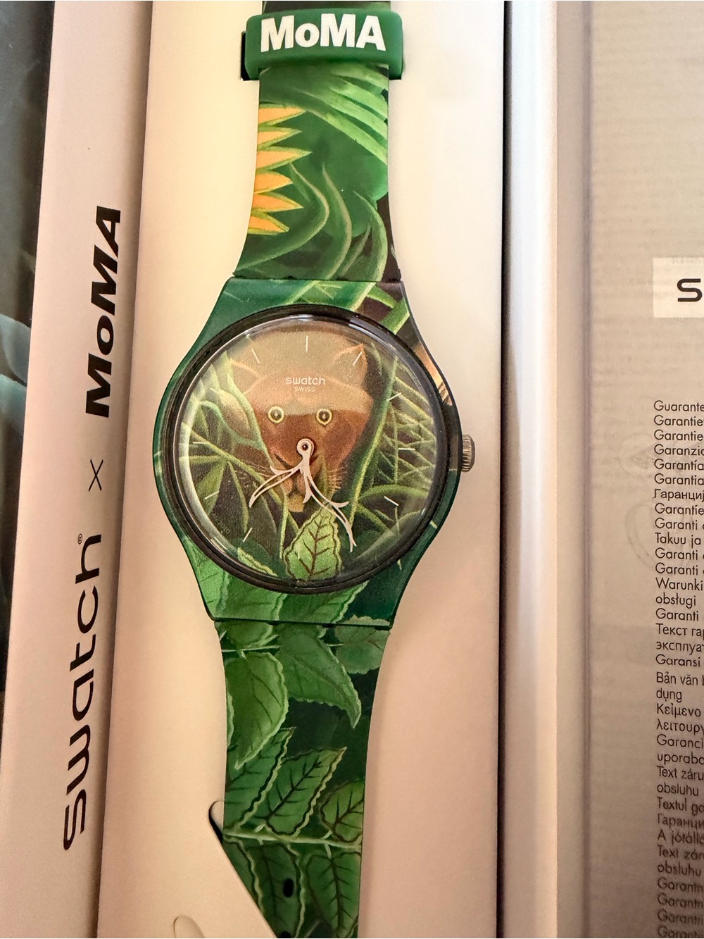 Swatch Green Botanical Dial and Strap Art Watch